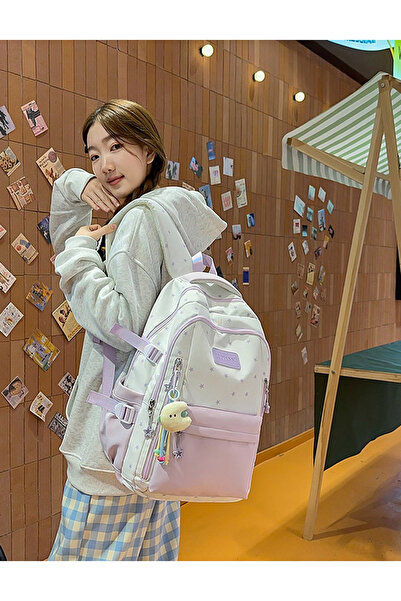 Take Two By Styli Star Print Zip Pocket Backpack