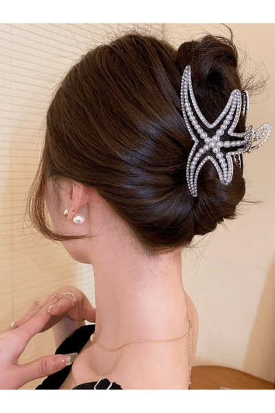 Take Two By Styli Silver Starfish Claw Clip