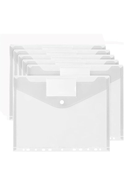 GENERAL Joyz File Folder, 6 Pack of A4 Clear Plastic Envelopes with 11 Holes,...