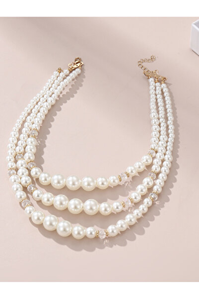Take Two By Styli Faux Pearl Layered Necklace