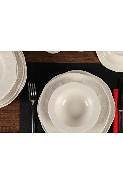 Rani Mobilya Rani Home Yemek Takımı (24 Parça) Porselen Krem HE-6890