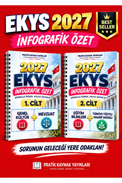 Pratik Kaynak Yayınları 2027 EKYS İnfografik Özet 2 Cilt Set – Genel Kültür M...