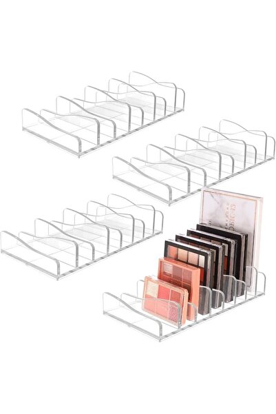 TERRIFI 4 Pack Makeup Palette Organizer, Acrylic 8-Cell Eyeshadow Palette Hol...