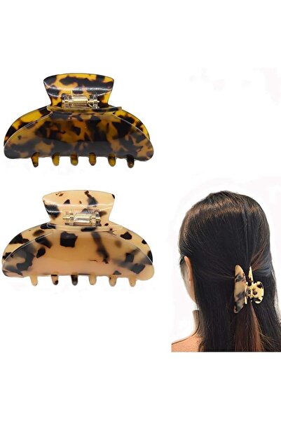 ASKIND 2Pcs Acetate Hair Claw Banana Clips Tortoise Barrettes Hair Clip,Handm...