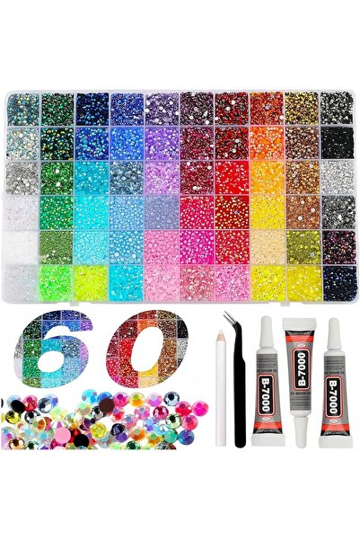 DIYANOO 38000Pcs Resin Jelly Rhinestones for Bedazzling, Multicolor 3mm Flatb...