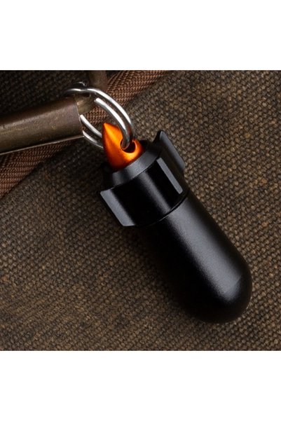 Choice Black Aluminum Alloy EDC Sealed Storage Capsule Case Mini Metal Waterp...