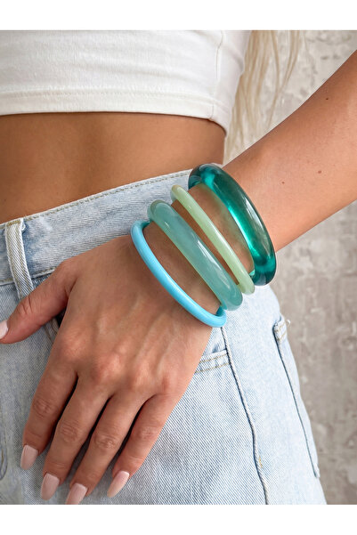 Take Two By Styli 4-Piece Ocean Hues Bangle Bracelet Set