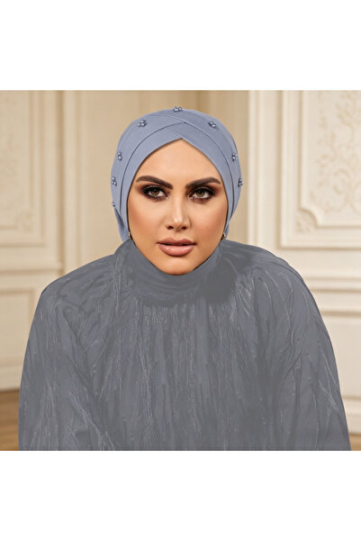 Take Two By Styli Grey Beaded Turban Hijab