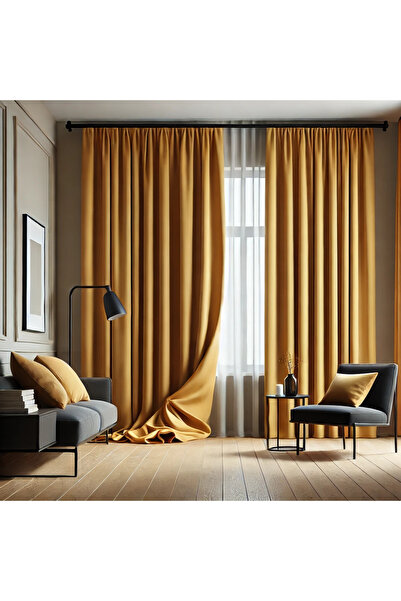 ArasyaHome Διαμαντένια Κουρτίνα Συσκότισης 90% Κίτρινο Μουστάρδας