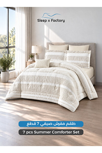 Sleep x Factory 7 Pcs Comforter Set for 200x200 cm Bed, 260x240 cm Microfiber...
