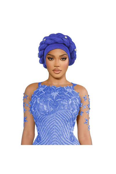 Take Two By Styli Dark Blue Plain Turban Headwrap