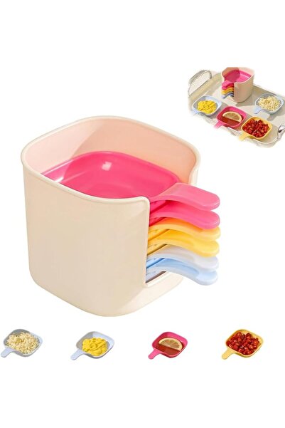 ALMEKAQUZ 6Pcs Soy Sauce Dishes And Holder, Colors Dipping Sauce Tray, Pinch ...