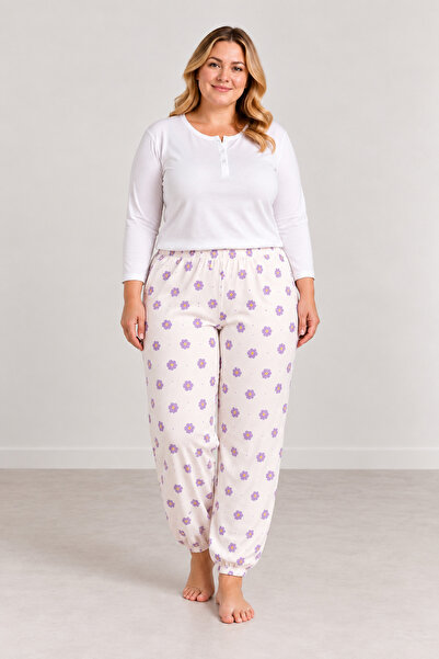 CNG MODA Plus Size Summer Pajama Bottoms with Elastic Cuffs