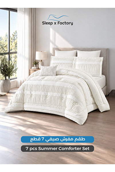 Sleep x Factory 7 Pcs Comforter Set for 200x200 cm Bed, 260x240 cm Microfiber...