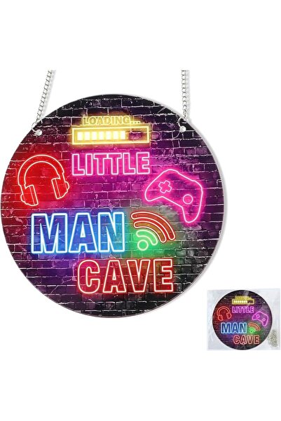 KASTWAVE Neon Little Man Cave Gaming Sign, Wooden Door Mount, Neon Lights for...