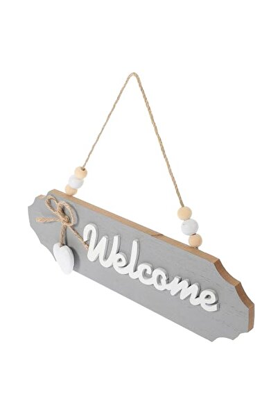 PRETYZOOM Wooden Welcome Sign Hanging Plaque Indoor Front Door Decoration Far...