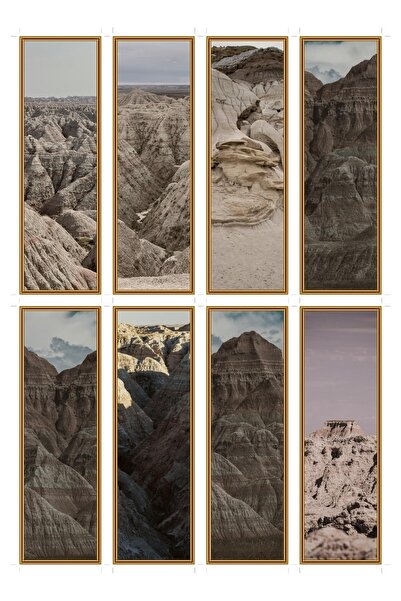 OEM Set 8 Semne de Carte Canioanele Badlands, Peisaj Măreț, Carton Premium La...