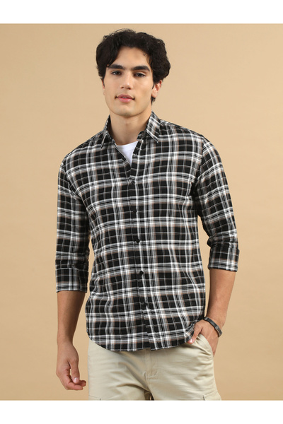 Bushirt By Styli قميص كاجوال بأكمام طويلة متعدد الألوان بنقشة مربعات