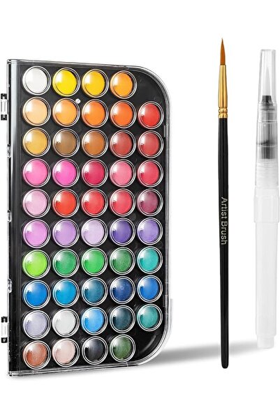 Novax Watercolor Paint, 48 Colors Washable Watercolor Paint Set With Brush, R...
