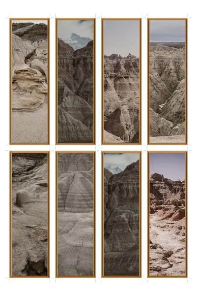 OEM Set 8 Semne de Carte Formațiuni Geologice Badlands, Design Unic, Carton P...