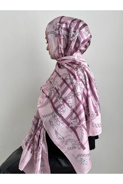 Hepsi Moda Plaid Pattern Janjan Shawl - Dusty Pink