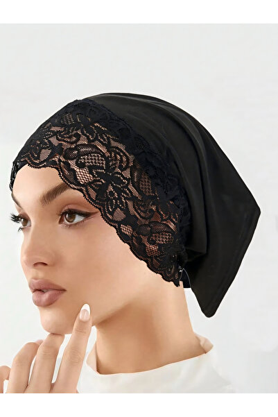 Take Two By Styli Black Lace Hijab