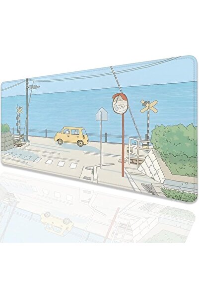 GENERAL Cute Desk Mat, Kawaii Cartoon Rabbit Design Mouse Pad, Non-Slip Stitc...
