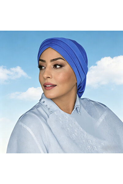 Take Two By Styli Dark Blue Plain Turban Hijab