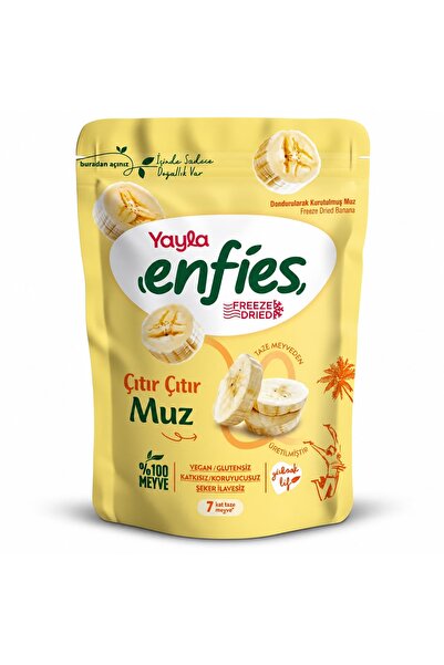 Yayla Enfies Freeze Dried Dondurularak Kurutulmuş Çıtır Meyve-Muz 15 Gr. (1 P...