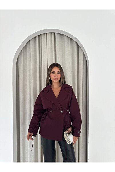 Ekim Store Tied Drawstring Double-Breasted Trench Coat