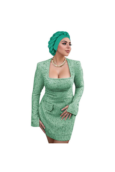 Take Two By Styli Green Braided Turban Headwrap
