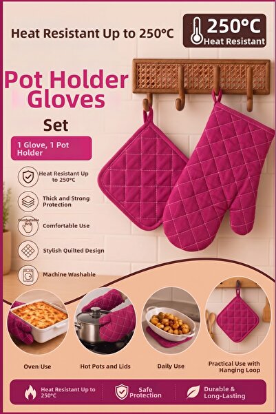 Miabella Home Oven Mitts Oven Holder Premium Heat Proof Kitchen Glove Holder ...