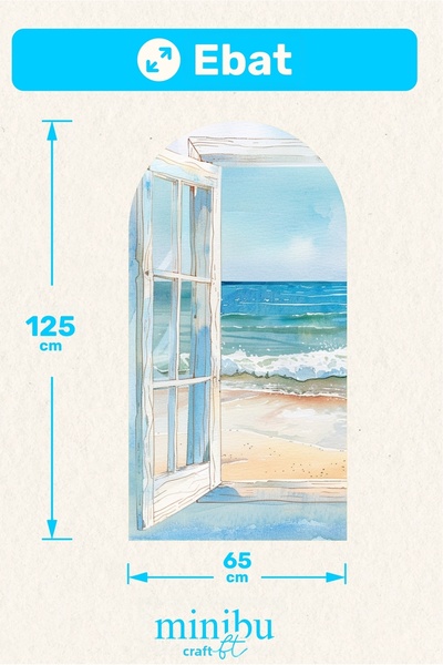 Minibu Craft Sea View Window Bohemian Arch Boho Arch Modern Wall Sticker Mnb-86