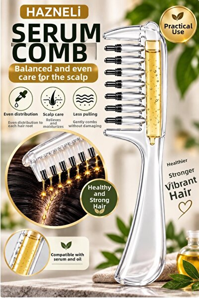 Kitchen Beauty Serum Container Hair Comb Scalp Care Oil Serum Comb Massage He...