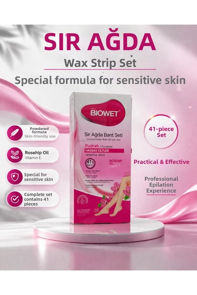 northcity n Biowet Powdered Wax Strip Set 41-Piece Rosehip Vitamin E Hair Rem...