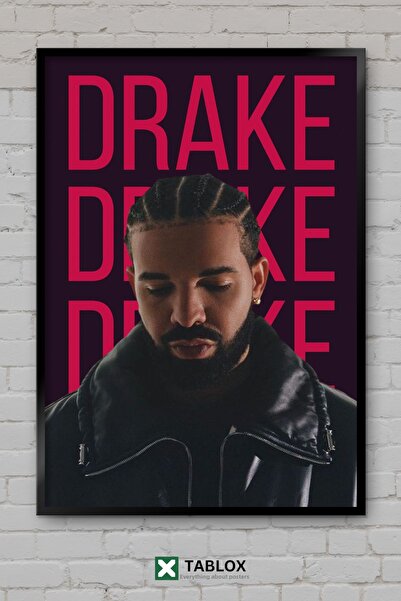 TABLOX Τυπογραφία ραπ μουσικής Drake Κόκκινο πλαίσιο πορτρέτου Διακοσμητικός ...