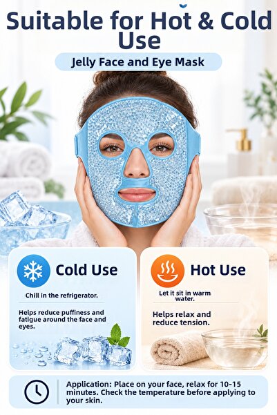 Much and More Refreshing Gel Face Mask with Blue Bead Texture and Soft Fabric...
