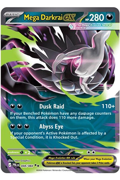 Pokemon Mega Darkrai Ex # 48 Pitch Black Original Card