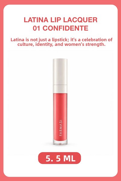 Farmasi Latina Nourishing & Long-Lasting Shine Liquid Lipstick |   01 Confident