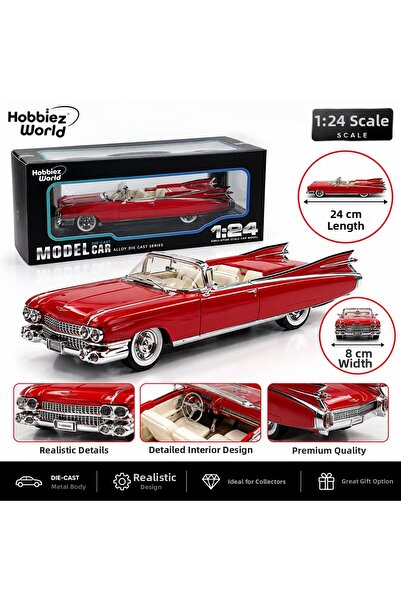 PONİKİDO Hobiez World 1959 Cadillac Eldorado Biarritz 1:24 Die-Cast Metal Cla...