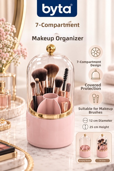 BYTA 7 Compartment Makeup Organizer Durable Body Large Size