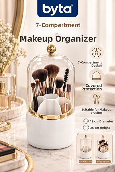 BYTA 7 Compartment Makeup Organizer Durable Body Large Size