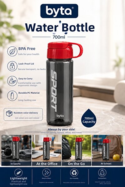 BYTA 700 ml Sports Water Bottle – with Locking Lid, Leak-Proof, Bpa-Free