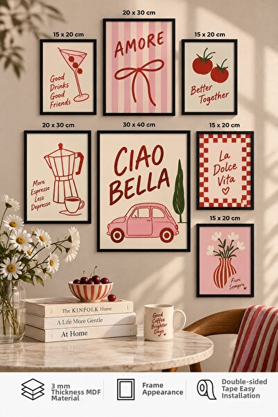 UNT 7-Piece Frame-Looking Modern Painting Set |   Retro & Pop Art | Living Ro...