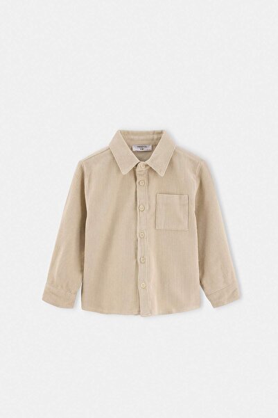 TRENDYOLKIDS Stone Boy's Velvet Long Shirt Tkdaw27Go00010