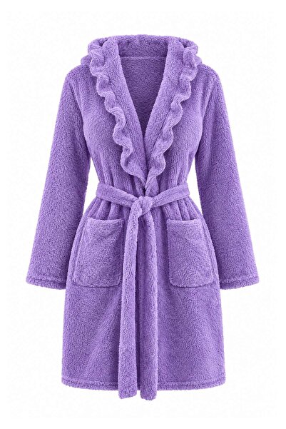 Trendyol Collection Lilac 100% Polyester Plain Wellsoft Knitted Dressing Gown...
