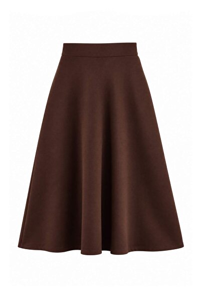 Trendyol Modest Brown Skirt Godeli Knitted Skirt Tctaw25Ee00009