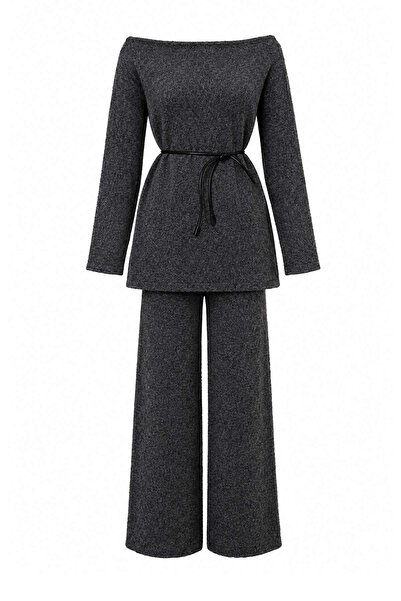 Trendyol Curve Gray Soft Textured Boat Neck Knitwear Large Size Bottom - Top ...