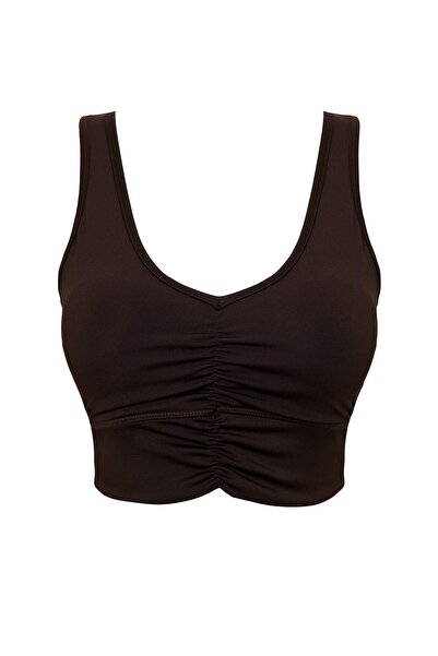 Trendyol Collection Brown Diver/Scuba Throw Cap Sports Bra Thmaw27Ss00009
