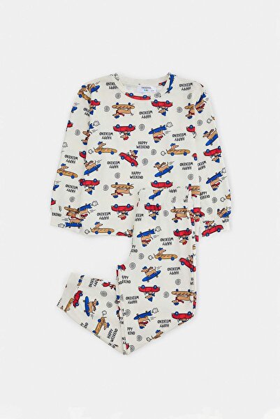 TRENDYOLKIDS Ecru Boy's Pajama Set Tkdaw27Pt00041